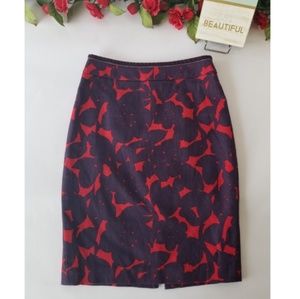 Boden red/purple floral skirt